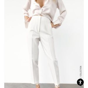 White high waisted trousers from Zara